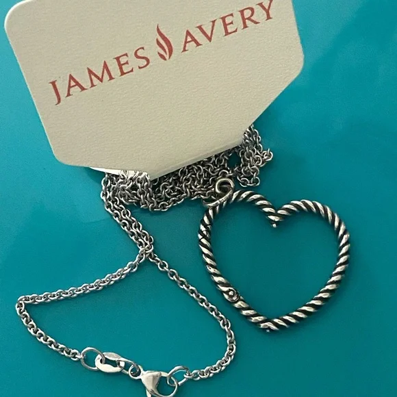 JAMES AVERY NEW Heart Charm SS Necklace 30” - Picture 7 of 10